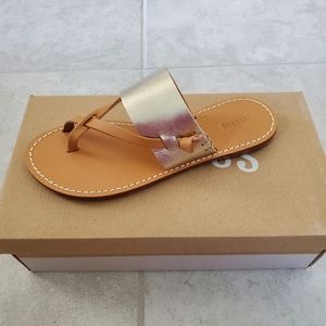 Soludos Slotted Leather Thong Sandals NWB